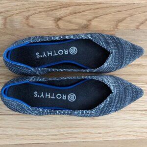 Rothy's "The Point" Black/Grey Heather Sz 8.5